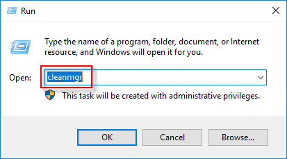 type cleanmgr in Run box