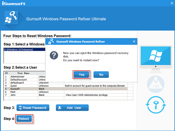 Click Reboot and exit boot USB/CD