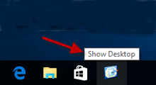 add show desktop icon to taskbar