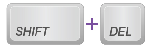 Press Shift and Delete