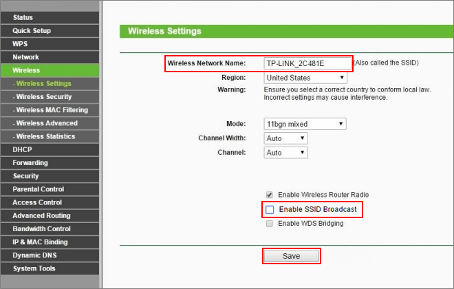 Change Wi-Fi name and hide Wi-Fi network