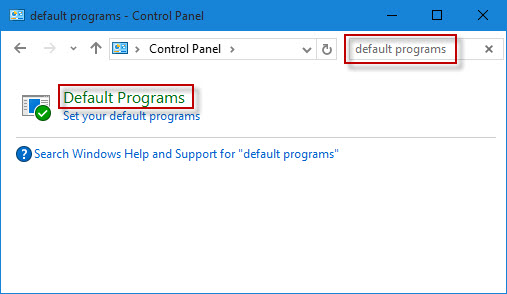 Click Default Programs