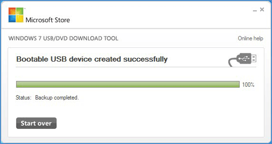 Bootable usb device created successfully