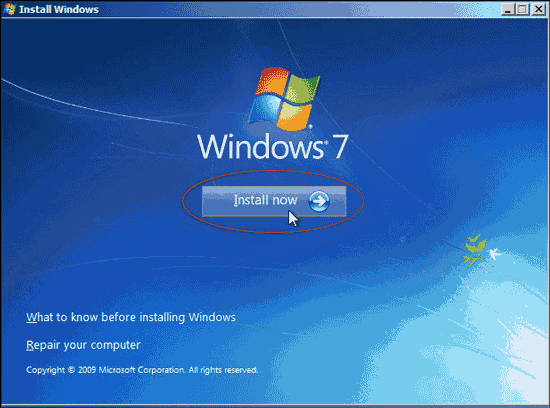 Windows 7 install