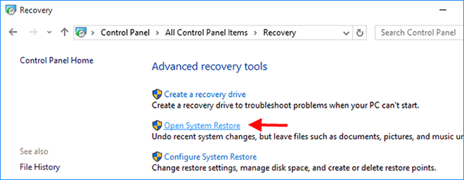 open System Restore