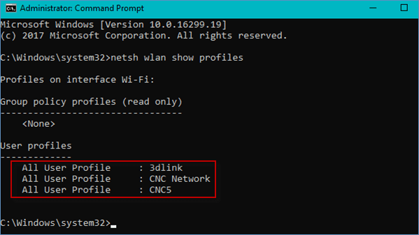 a series of wifi networks shown