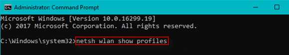 netsh wlan show profiles