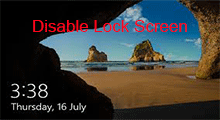 disable lock screen in Windows 10