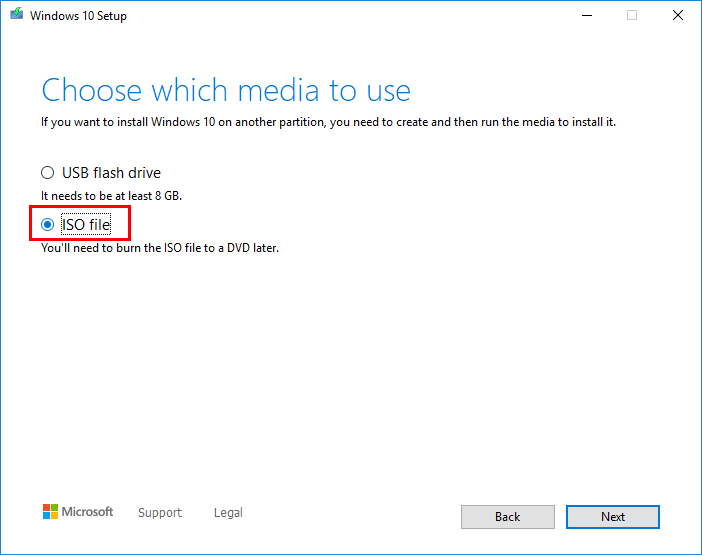 choose ISO file