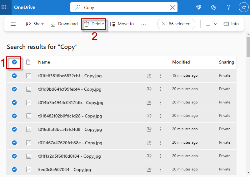 remove duplicate files from OneDrive in bulk 