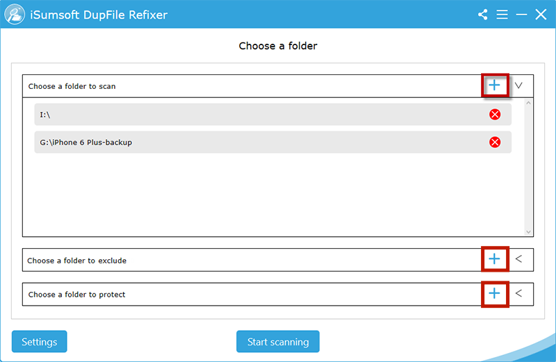 scan the specified folder