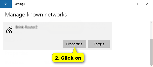 Click on Properties