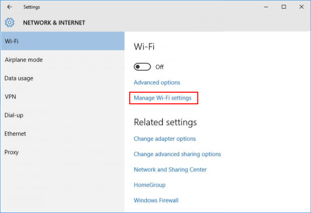 Manage network settings