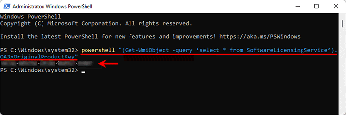 find Windows 11 product key with PowerShell