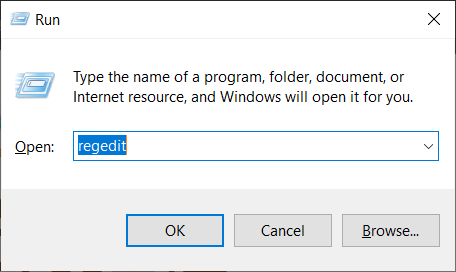 Open the registry editor