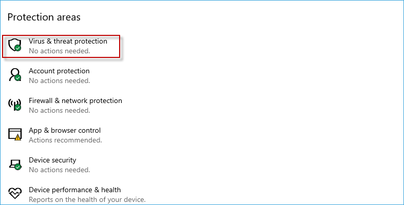 choose virus and threat oprotection