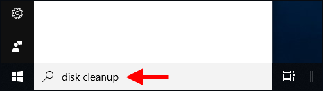 type disk cleanup in search box