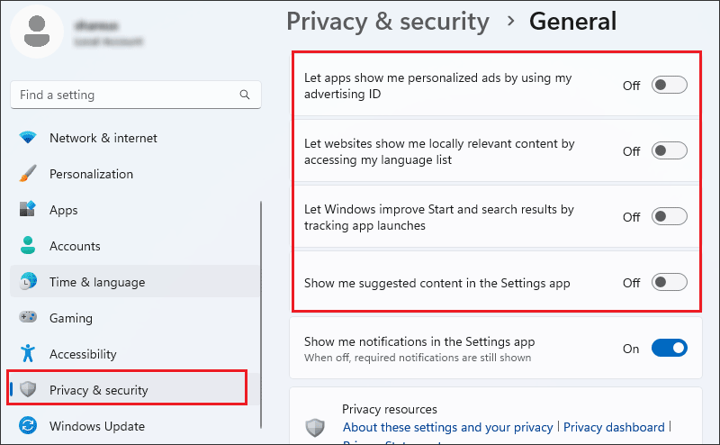 stop ads from personalized advertising function