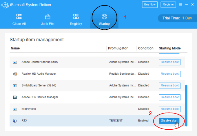 Change Startup Program in System Refixer