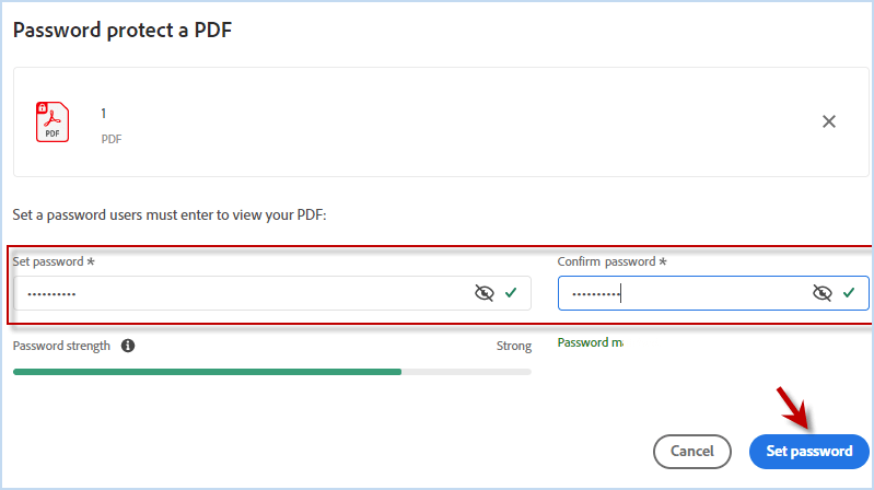 set password for pdf