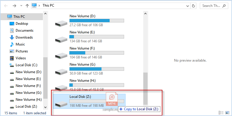 put video into the mounted encrypted file container