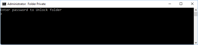 enter a correct password to unlock the Private folder