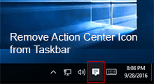 remove action center from taskbar