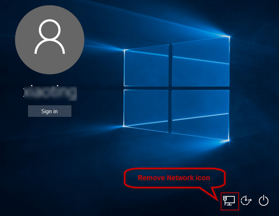 remove network icon