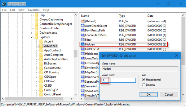 Change value data for Hidden