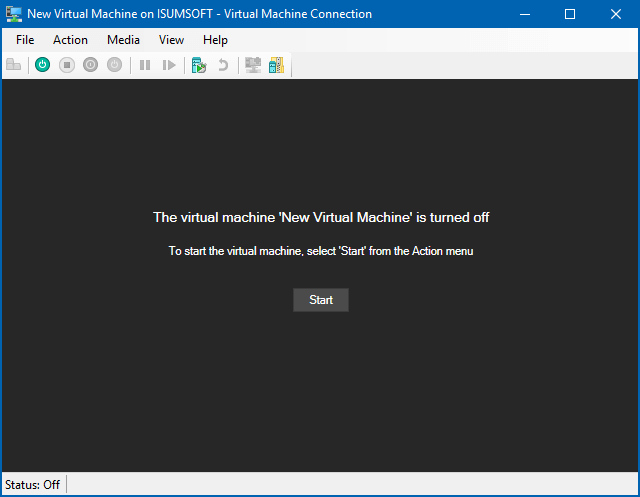 Start virtual machine in Hyper-v