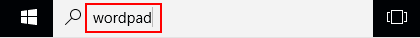 Open Wordpad via Search