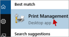 open Print Management in Windows 10