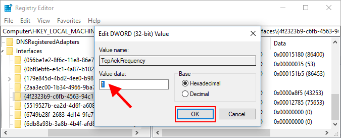 set value data