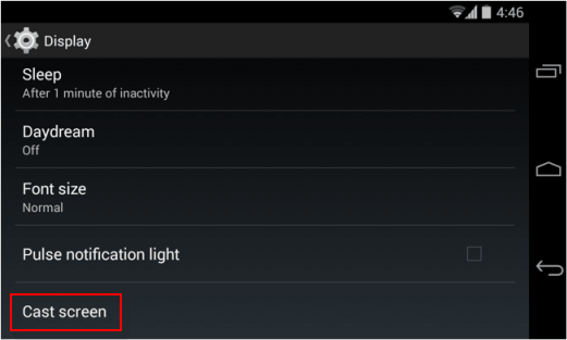 Cast screen on Android