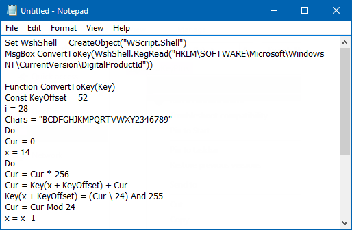 Show Windows Product Key