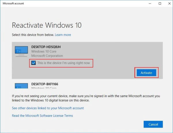 reactivate Windows 10