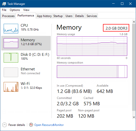 See memory usage