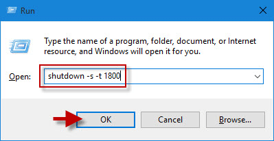 type shutdown command in Run box