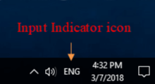 show language bar or input indicator icon on taskbar