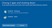 shutdown Windows 10 without any prompts