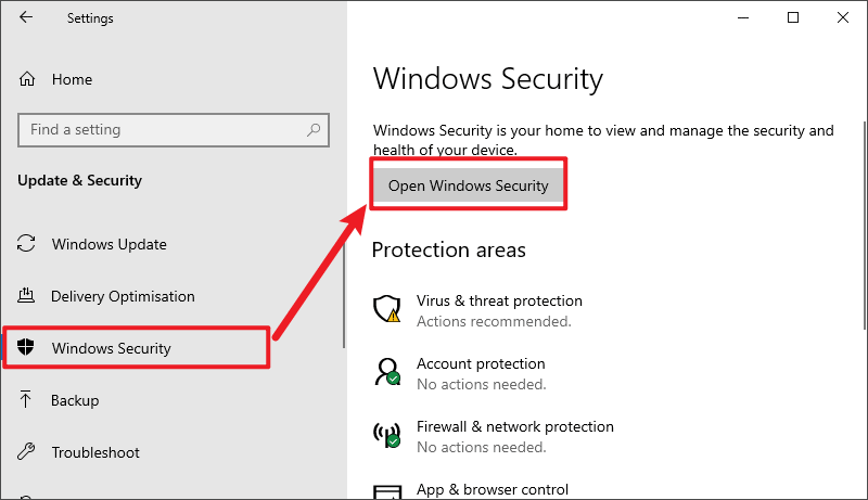 open windows security