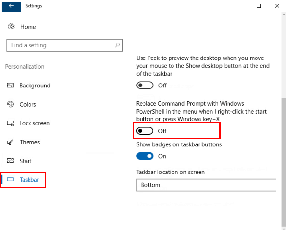 Switch Command Prompt with PowerShell in Win + X menu