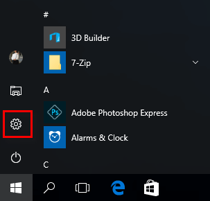 Open Settings app