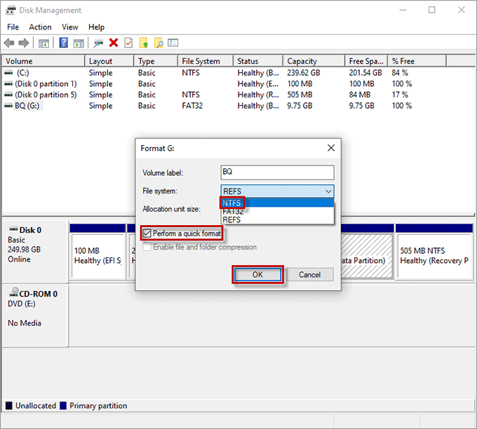 format hard drive