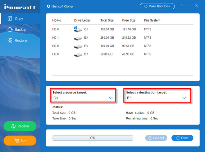 select OS drive and SSD