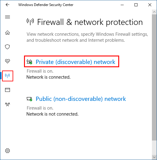 Specific Windows Firewall settings