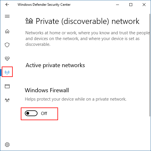 Turn on or off Windows Firewall