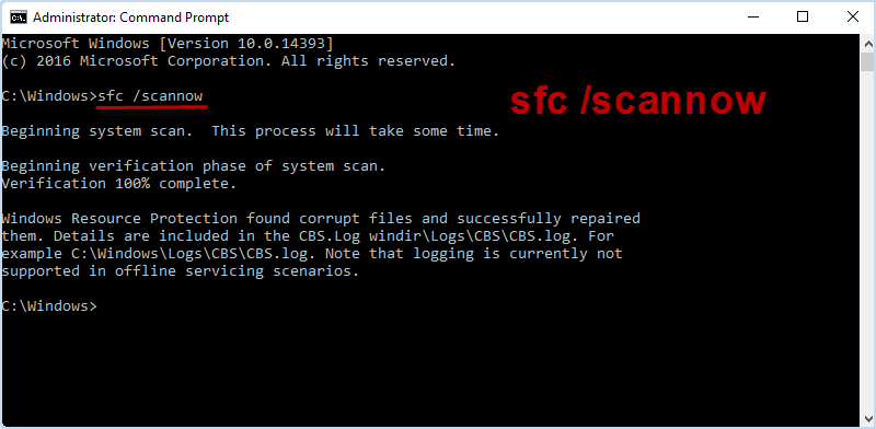 run sfc tool to repair system