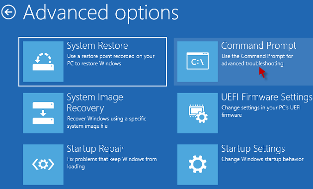 select command prompt