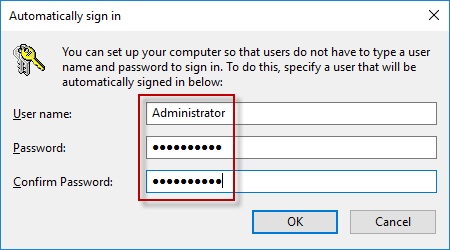 type and confirm password